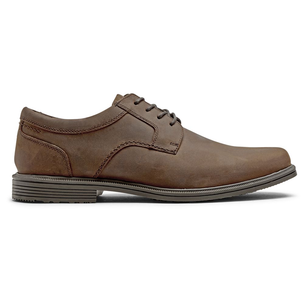 Rockport Taylor Waterproof Plain Toe - Mens Oxfords - Chocolate - NZ (HDR-851672)